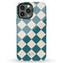 Custom Initials Argyle Checkerboard iPhone Case