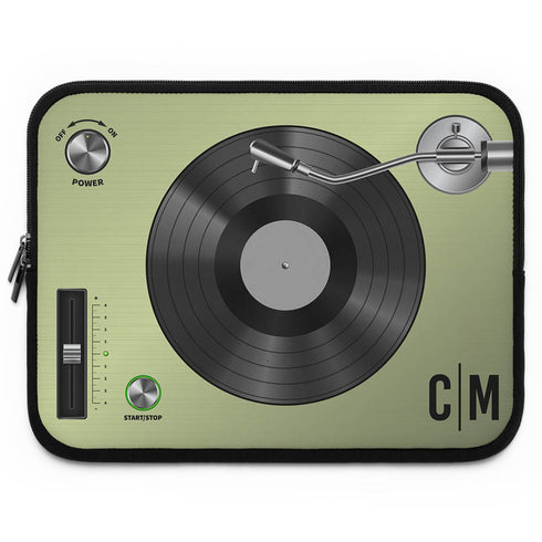 Personalized Classic Vinyl Record Player Laptop Sleeve