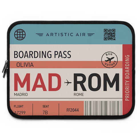 Personalized Boarding Pass Laptop Sleeve