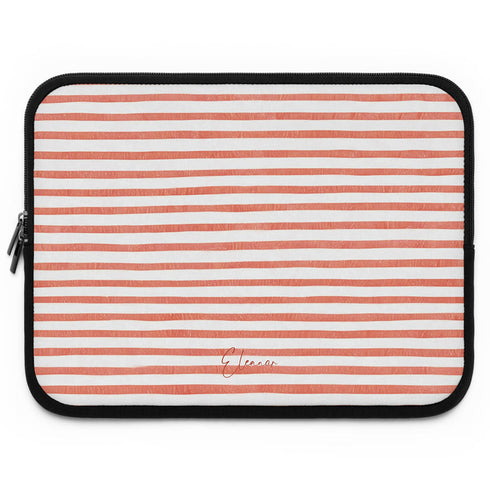 Personalized Coastal Stripes Laptop Sleeve