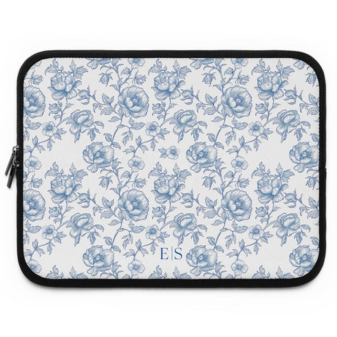 Personalized French Toile De Jouy Laptop Sleeve