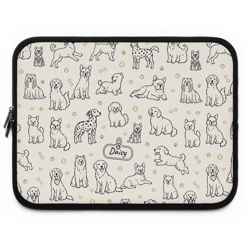 Personalized Dog Doodle Tag Laptop Sleeve