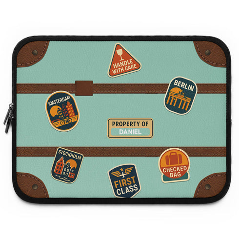 Personalized Travel Sticker Suitcase Laptop Sleeve