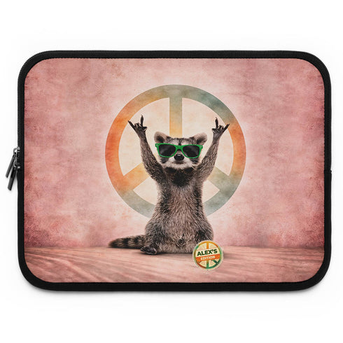 Personalized Groovy Raccoon Laptop Sleeve