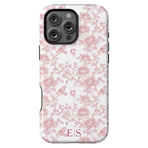 Custom Initials French Toile De Jouy iPhone Case V1