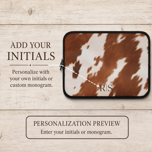Personalized Cowhide Laptop Sleeve