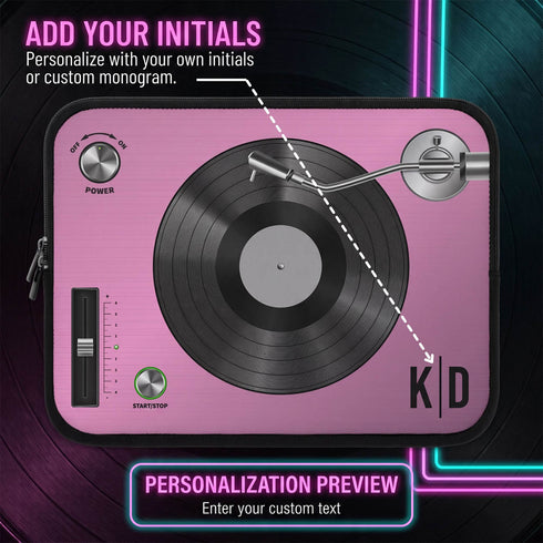 Personalized Classic Vinyl Record Player Laptop Sleeve