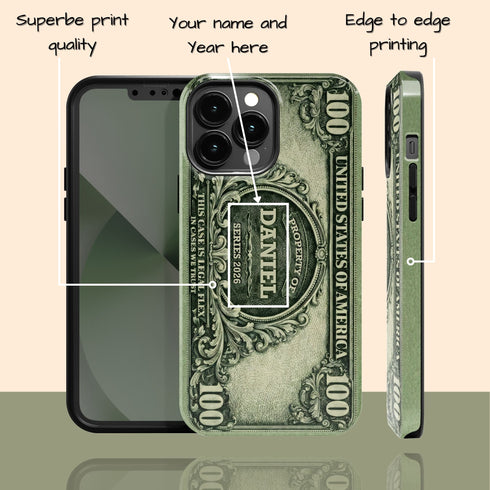 Personalized Classic 100 Dollar Note iPhone Case