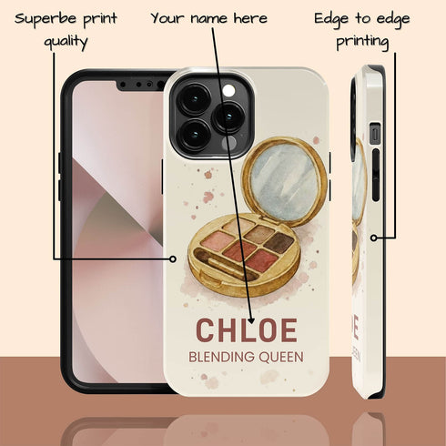 Personalized Glamour Blending Queen Makeup Palette iPhone Case