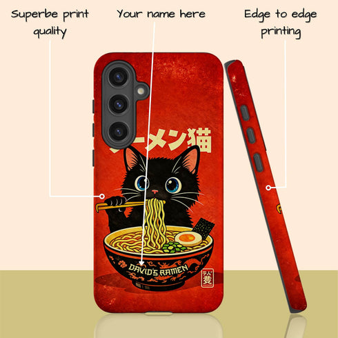 Personalized Kawaii Ramen Cat Galaxy Case