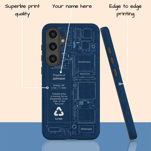 Personalized Schematic Blueprint Circuit Board Galaxy Case