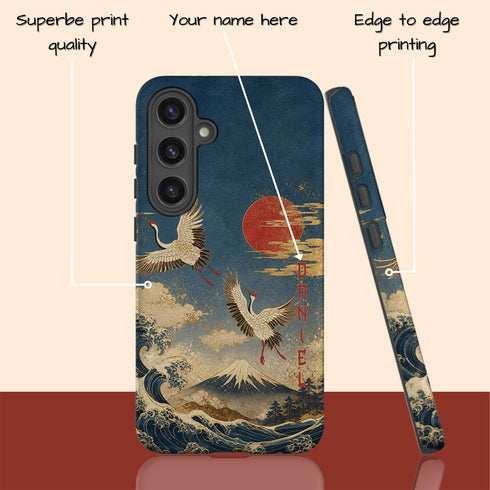 Personalized Cranes of Fuji Galaxy Case