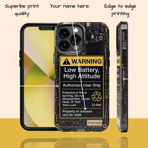 Personalized Tech Humor Warning Circuit Board iPhone Case
