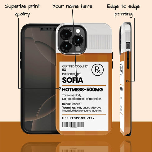 Personalized Funny Prescription Pill Bottle iPhone Case