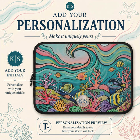 Personalized Ocean Flow Laptop Sleeve