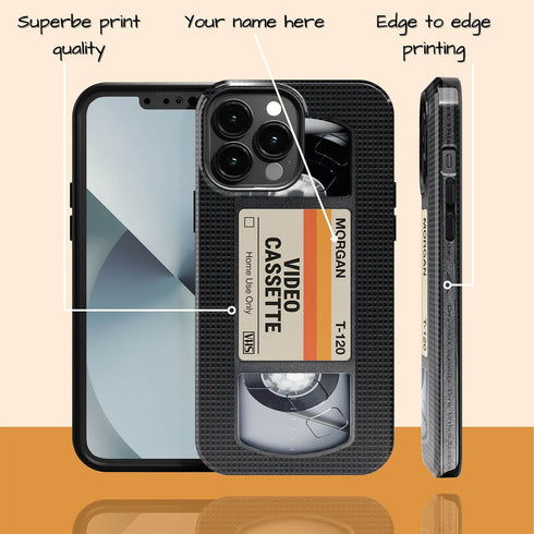 Personalized Retro VHS Video Cassette iPhone Case