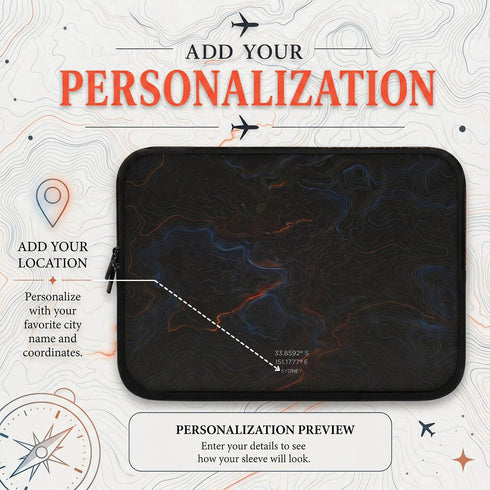 Personalized Midnight Topography Laptop Sleeve