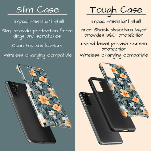 Custom Initials Tropical Hibiscus Flowers Galaxy Case