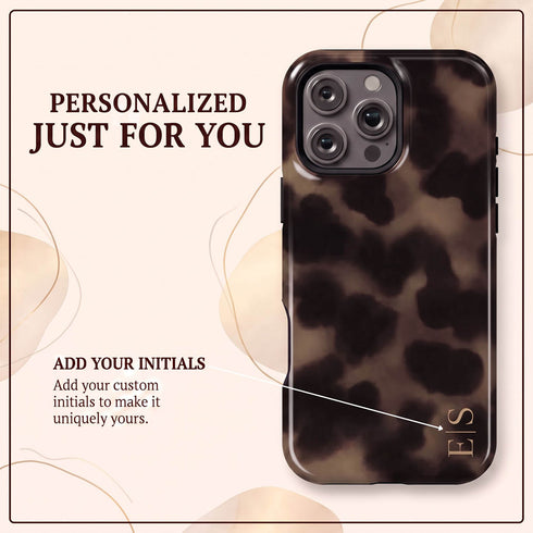 Personalized Smoky Tortoise Vertical Initials iPhone Case