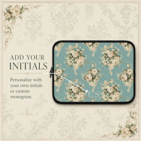 Personalized Shabby Chic Rococo Laptop Sleeve