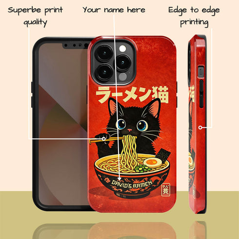 Personalized Kawaii Ramen Cat iPhone Case