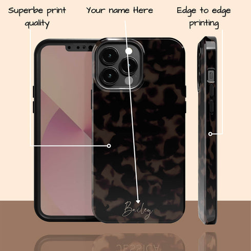 Custom Signature Name Tortoiseshell iPhone Case