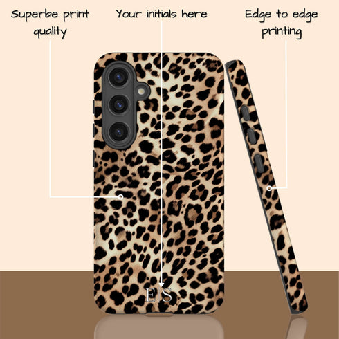 Custom Initials Lush Leopard Galaxy Case