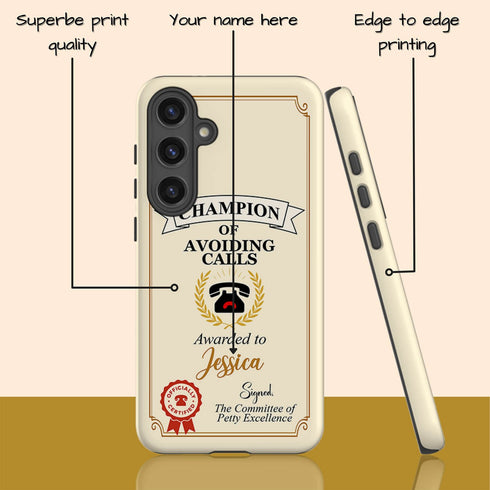 Personalized Introvert Champion of Avoiding Calls Galaxy Case
