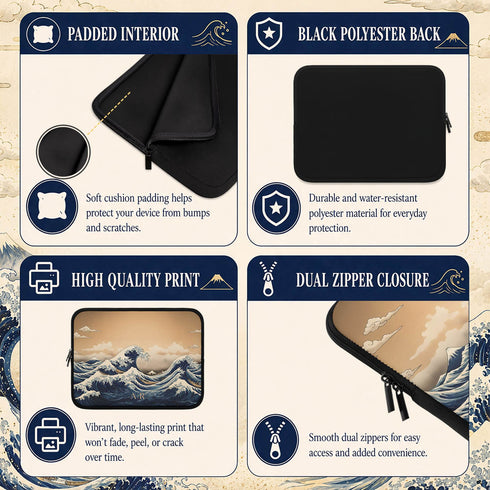 Personalized The Great Wave off Kanagawa Laptop Sleeve