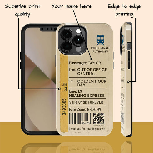 Personalized Urban Metro Ticket iPhone Case