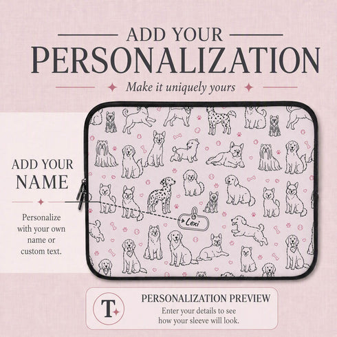 Personalized Dog Doodle Tag Laptop Sleeve