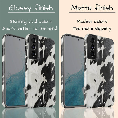 Custom Initials Cowhide Galaxy Case