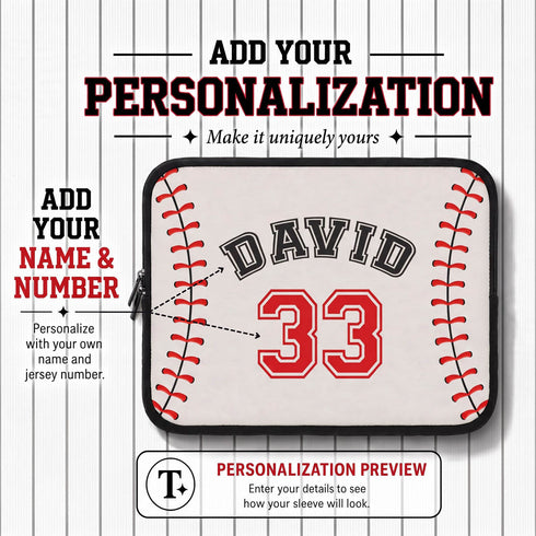 Personalized Baseball Laptop Sleeve
