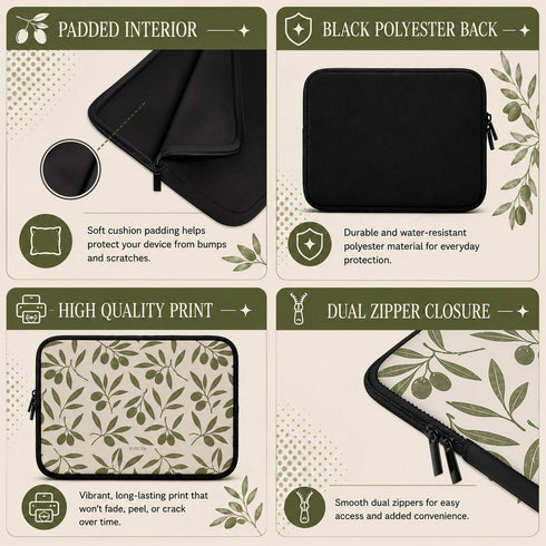Personalized Olive Branch Laptop Sleeve