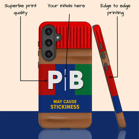 Personalized Creamy Peanut Butter Jar Initials Galaxy Case