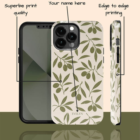 Personalized Olive Branch iPhone Case