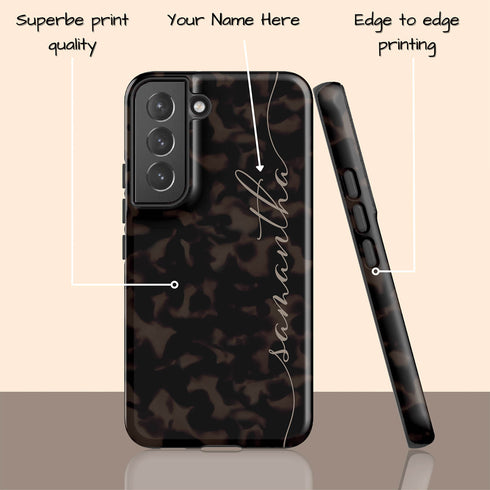 Custom Tortoiseshell Calligraphy Name Galaxy Case