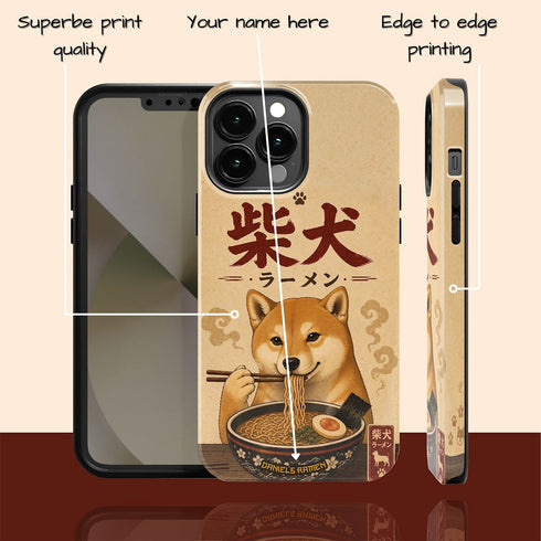 Personalized Shiba Inu Ramen iPhone Case