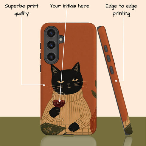 Personalized Zen Wine Cat Galaxy Case