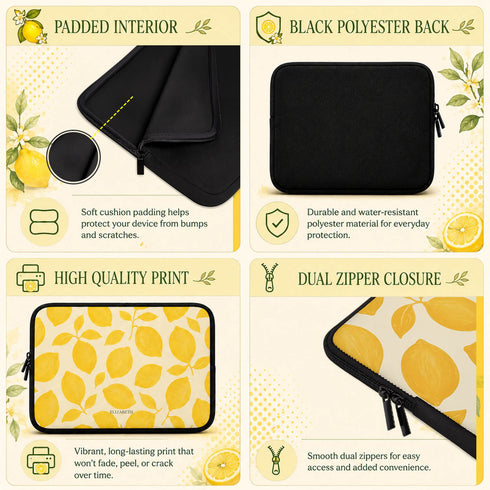 Personalized Amalfi Lemons Laptop Sleeve