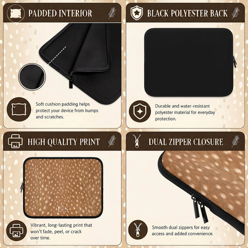 Personalized Spotted Deer Fur Laptop Sleeve