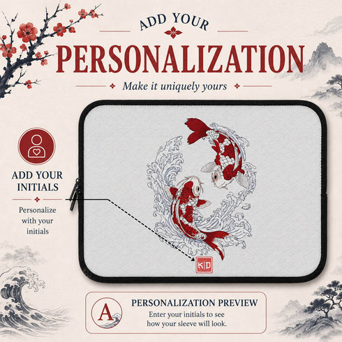 Personalized Koi Harmony Laptop Sleeve