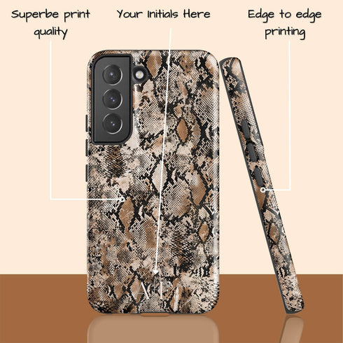 Custom Monogram Initials Snakeskin Galaxy Case