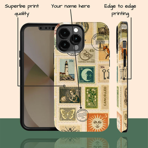 Personalized Vintage Postal Collage iPhone Case