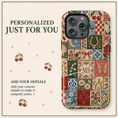 Personalized Lucky Charm Tiles iPhone Case
