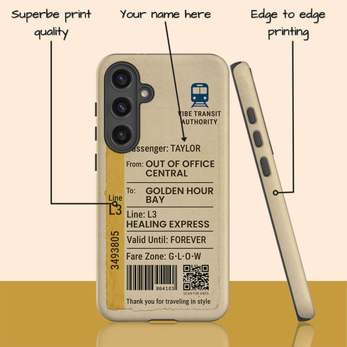 Personalized Urban Metro Ticket Galaxy Case