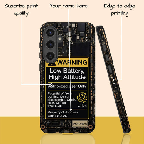 Personalized Tech Humor Warning Circuit Board Galaxy Case
