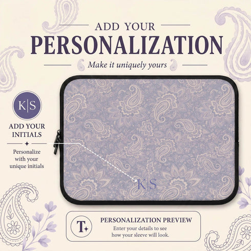 Personalized Resort Paisley Laptop Sleeve