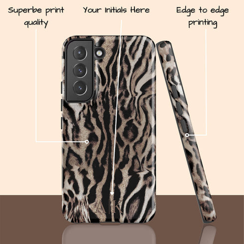 Custom Monogram Initials Chic Tiger Galaxy Case