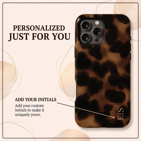 Personalized Amber Tortoise Vertical Initials iPhone Case